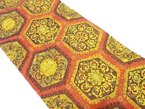 亀甲に華紋織り出し　名古屋帯